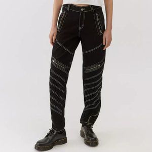 NWT BDG Solid Black Tapered Leg Moto Biker Jeans Size 24